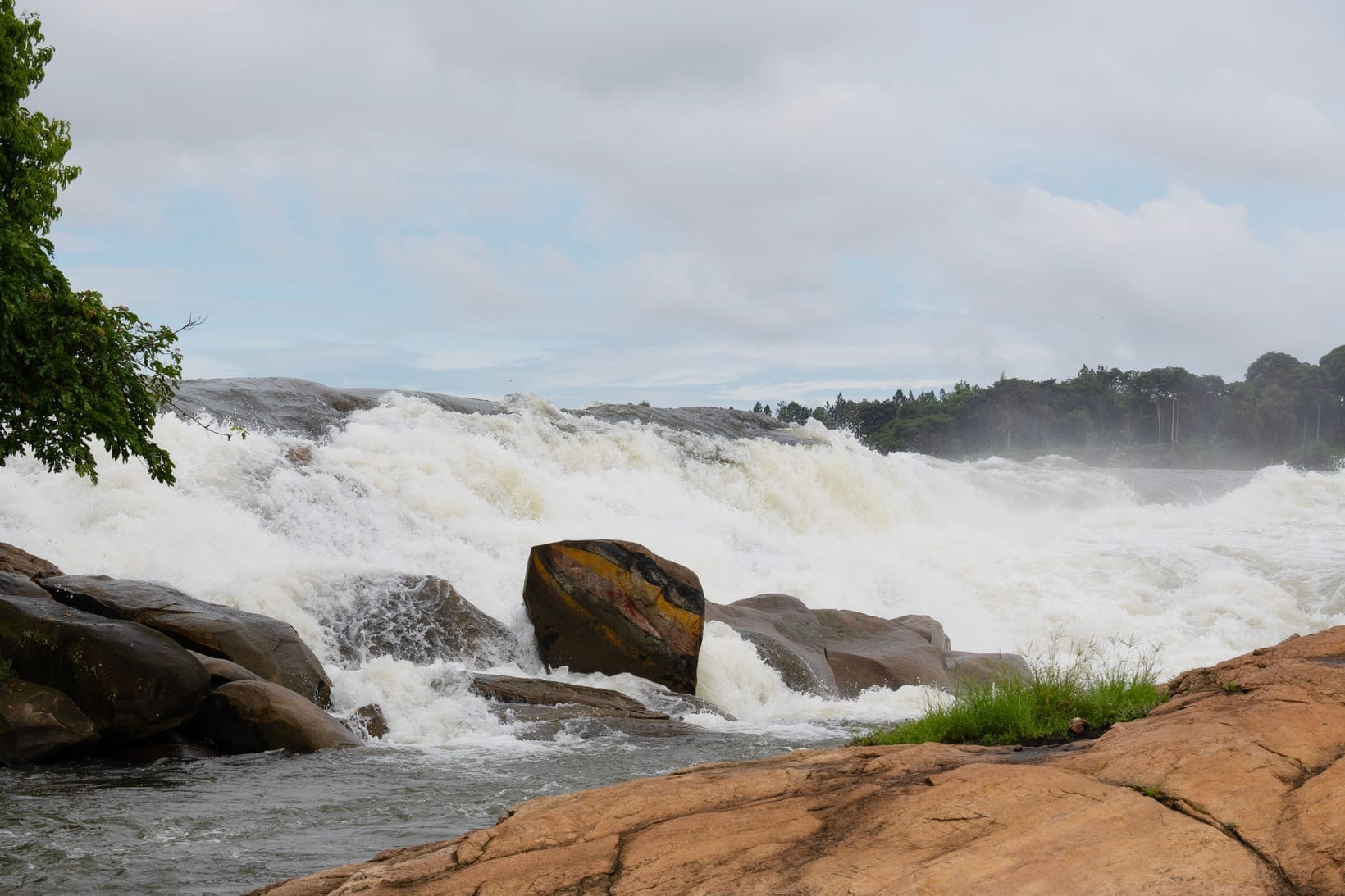 The Nile forced through a narrow rock gap at Murchison Falls